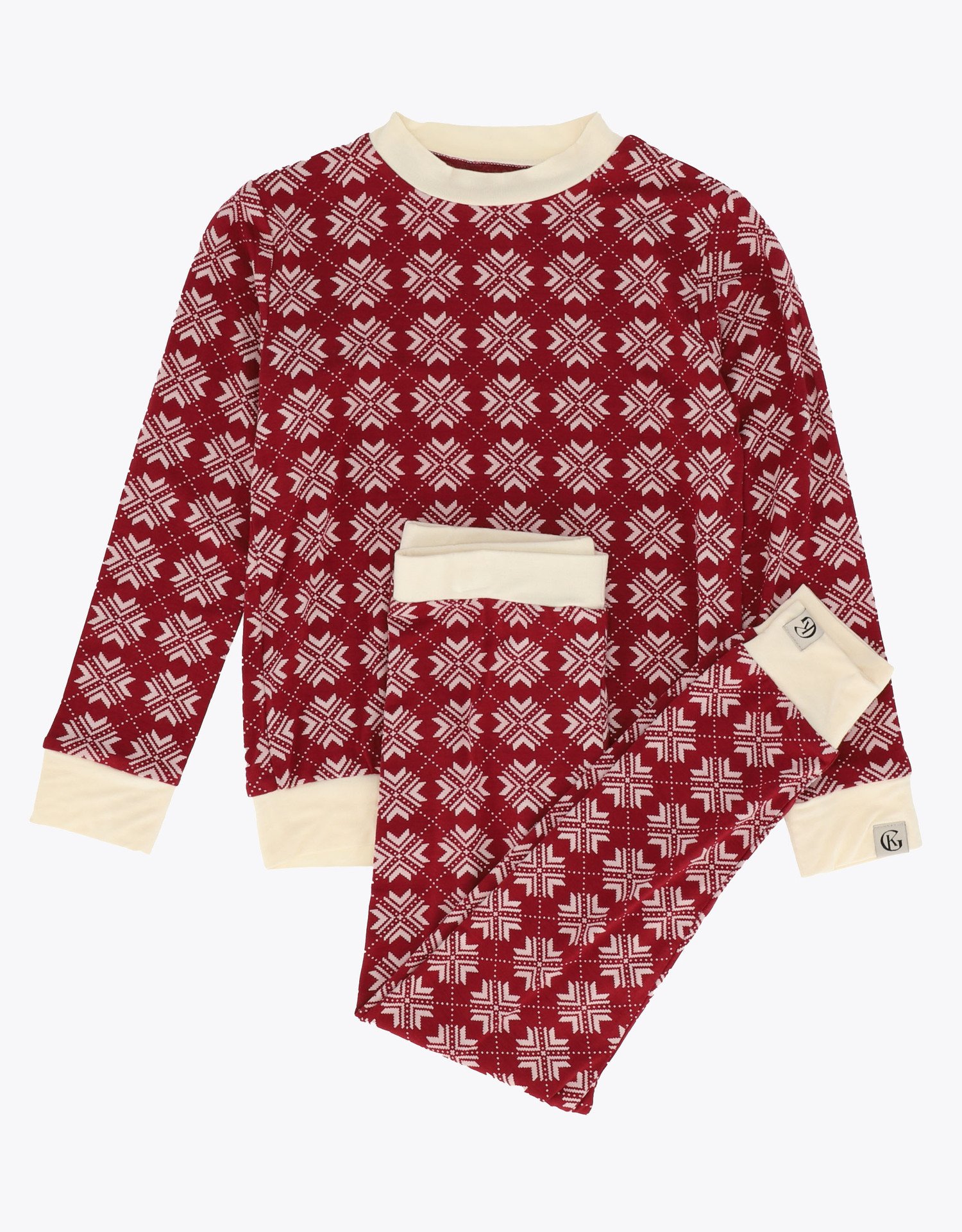 Gullkorn Kos Pysjamas Sett Dyp Rød