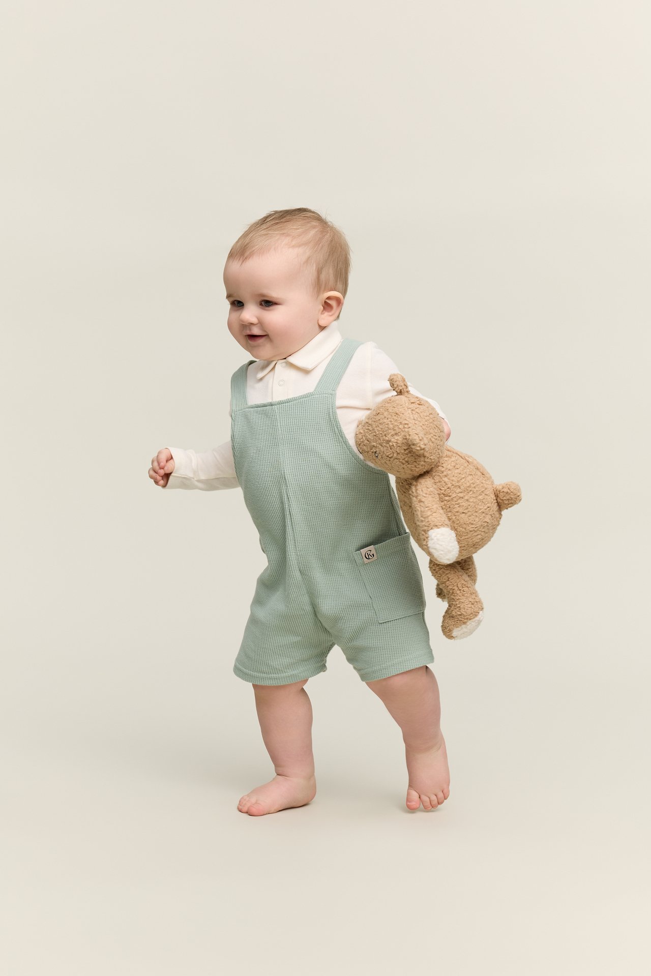 Gullkorn Basal Baby Shorts Grågrønn