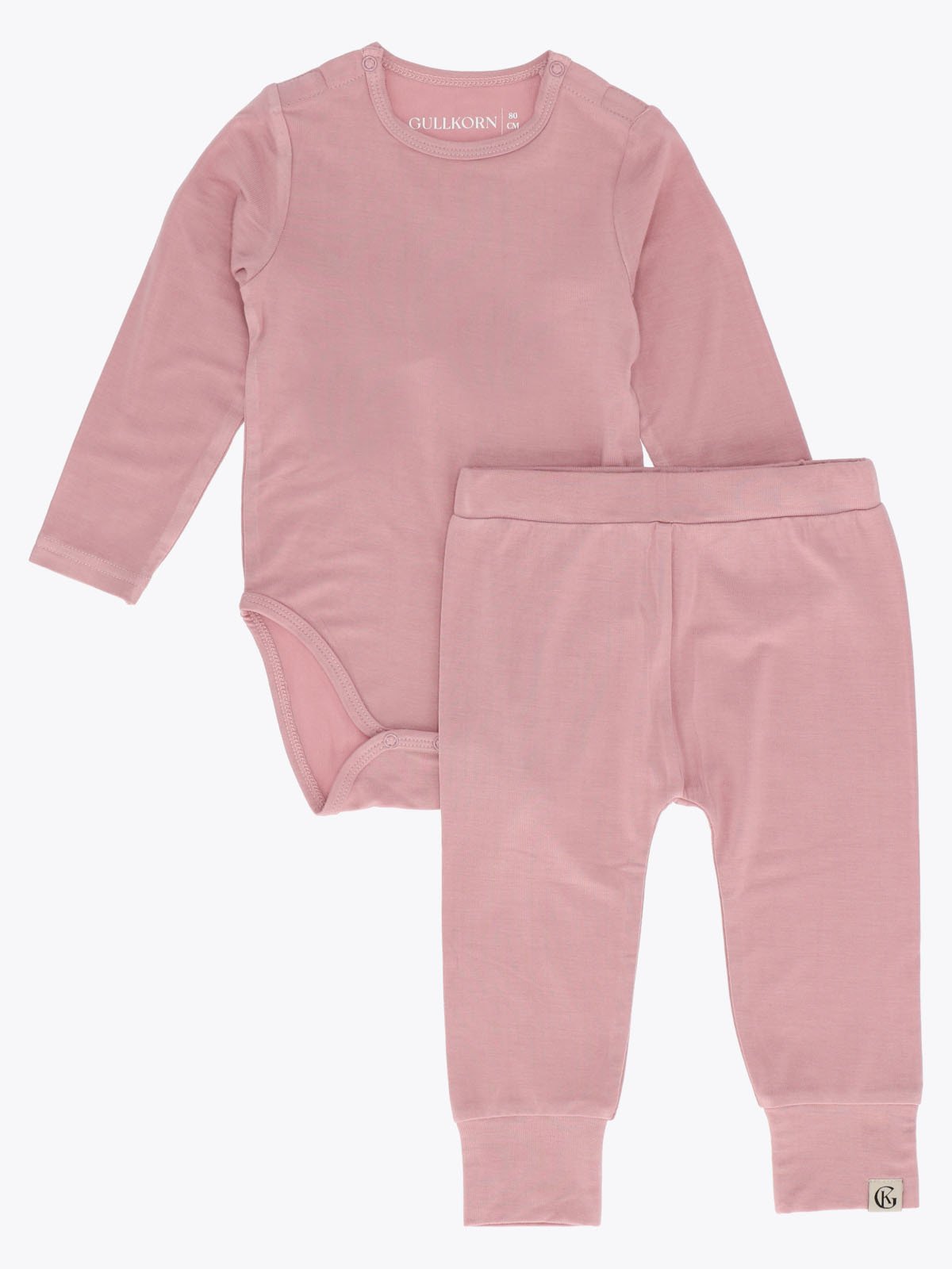 Gullkorn Vennen Baby Sett Grårosa