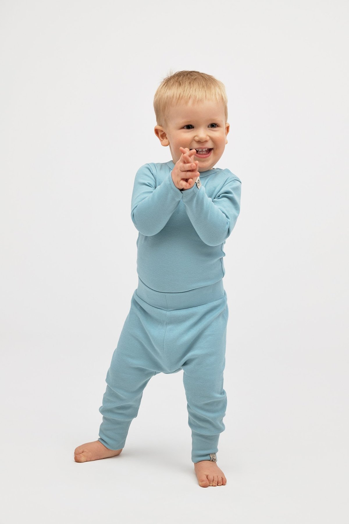 Gullkorn Villvette Baby Bukse Askeblå