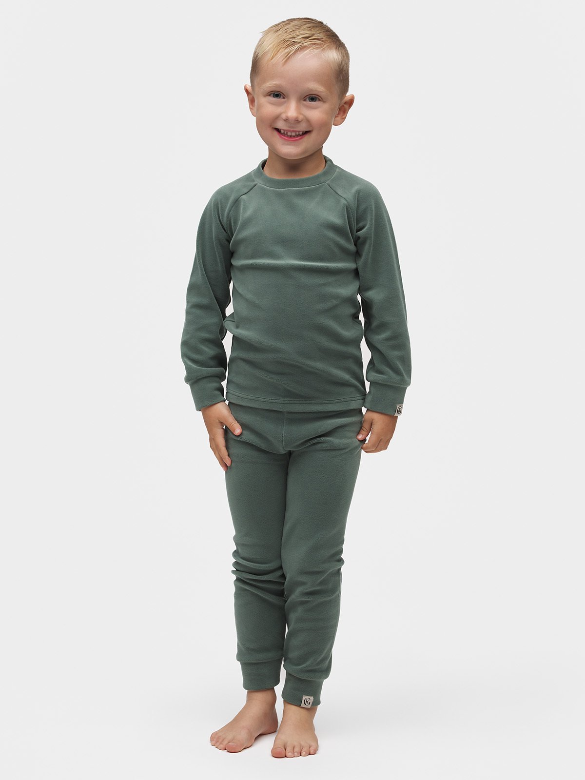 Gullkorn Jona Fleece-sett Dus Grønn