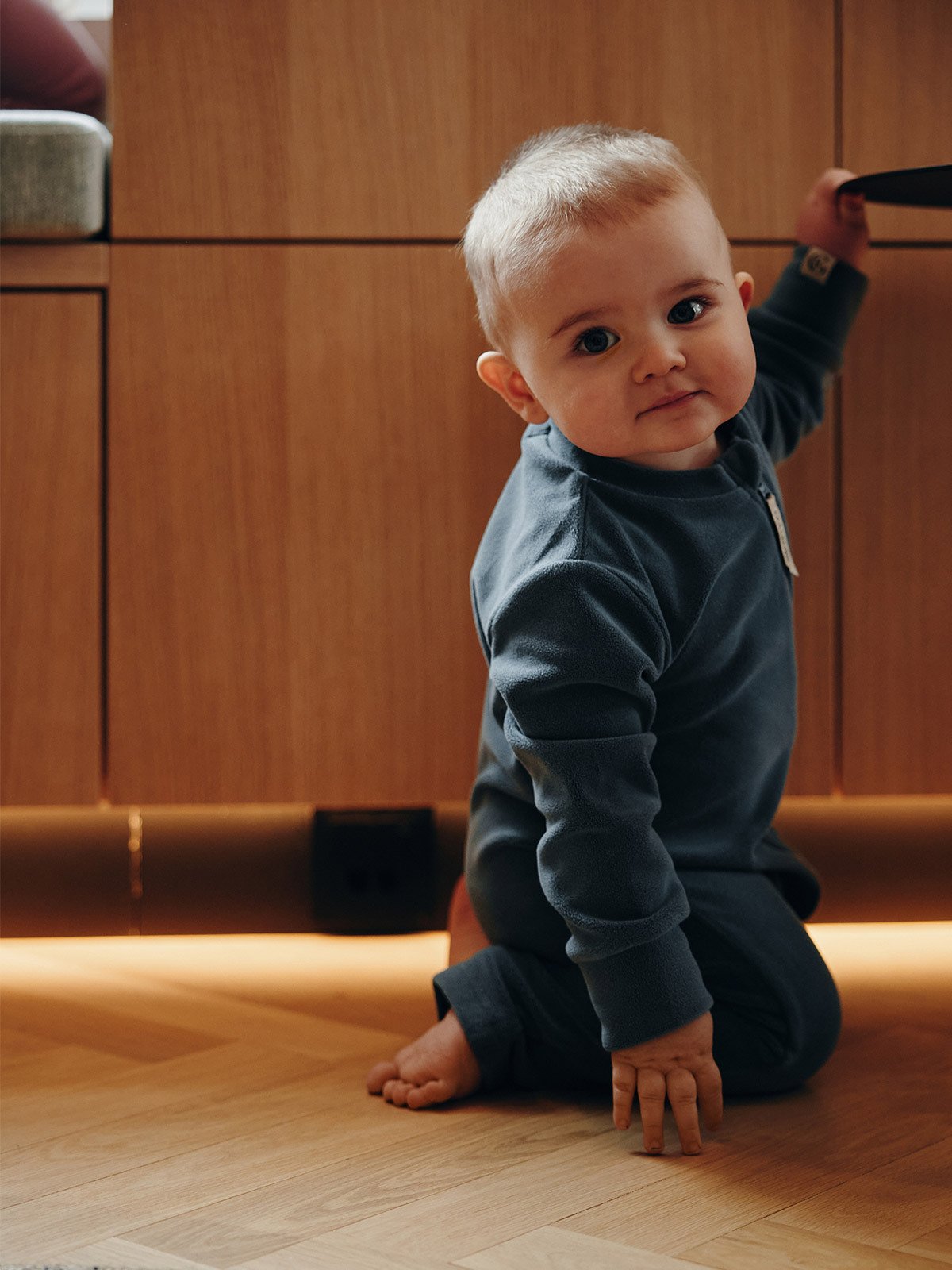 Gullkorn Jona Fleece Heldress Denimblå