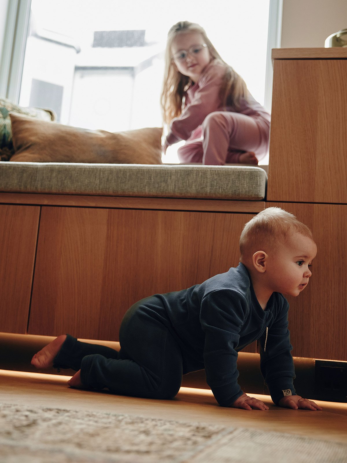 Gullkorn Jona Fleece Heldress Denimblå