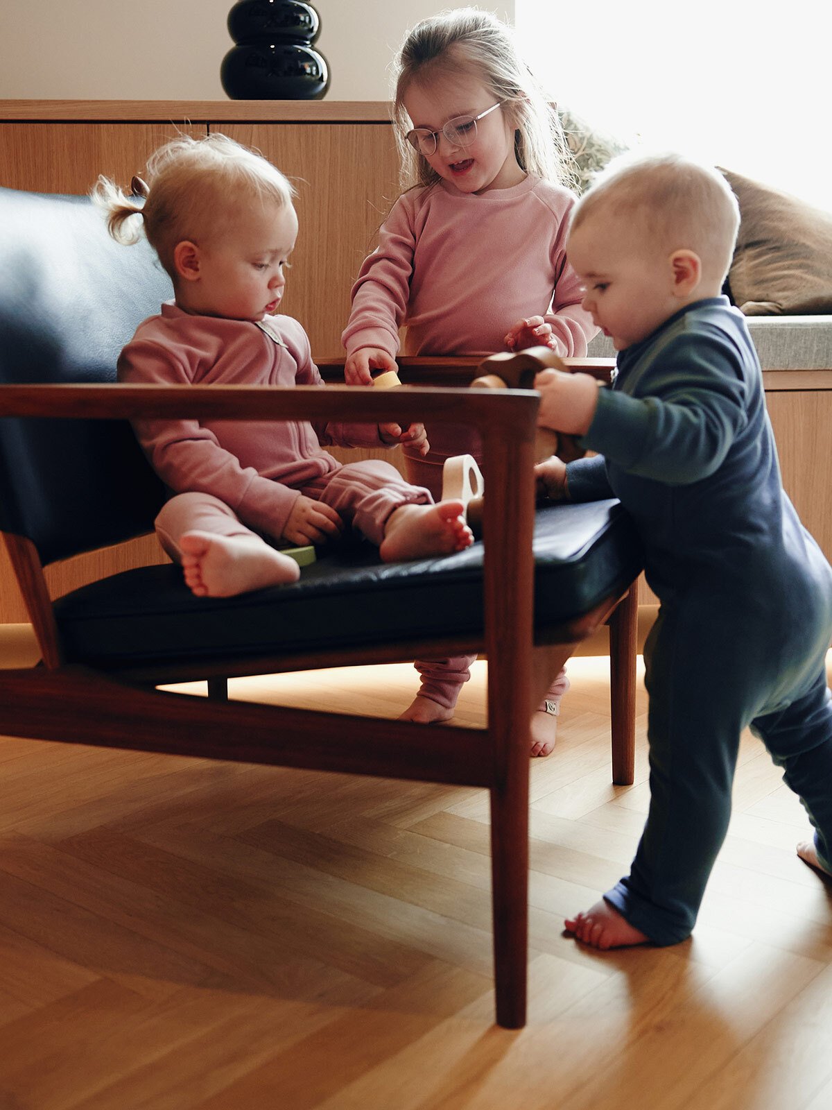 Gullkorn Jona Fleece Heldress Denimblå