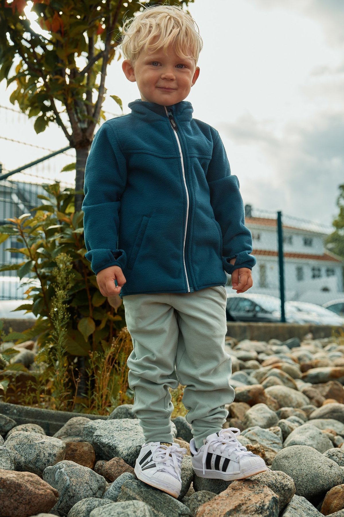 Gullkorn Clover Vindfleece Jakke Blågrønn