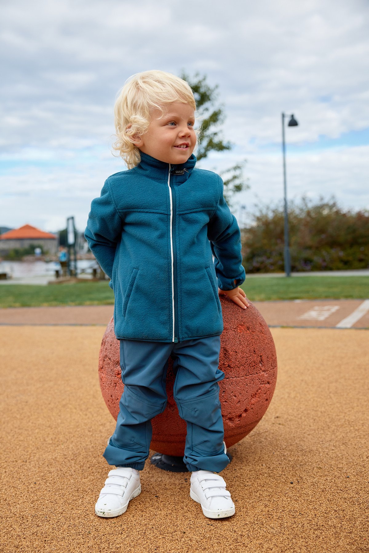 Gullkorn Clover Vindfleece Jakke Blågrønn