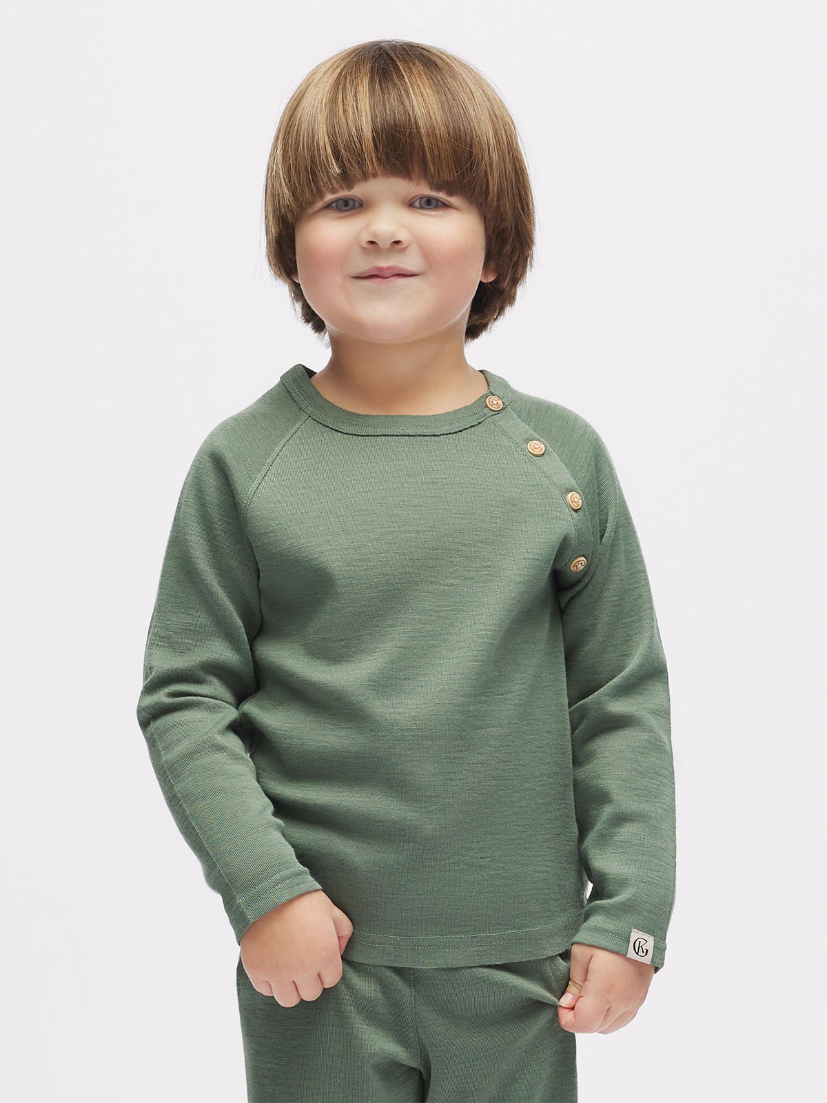 Gullkorn Villvette Ull Longsleeve Tåkegrønn