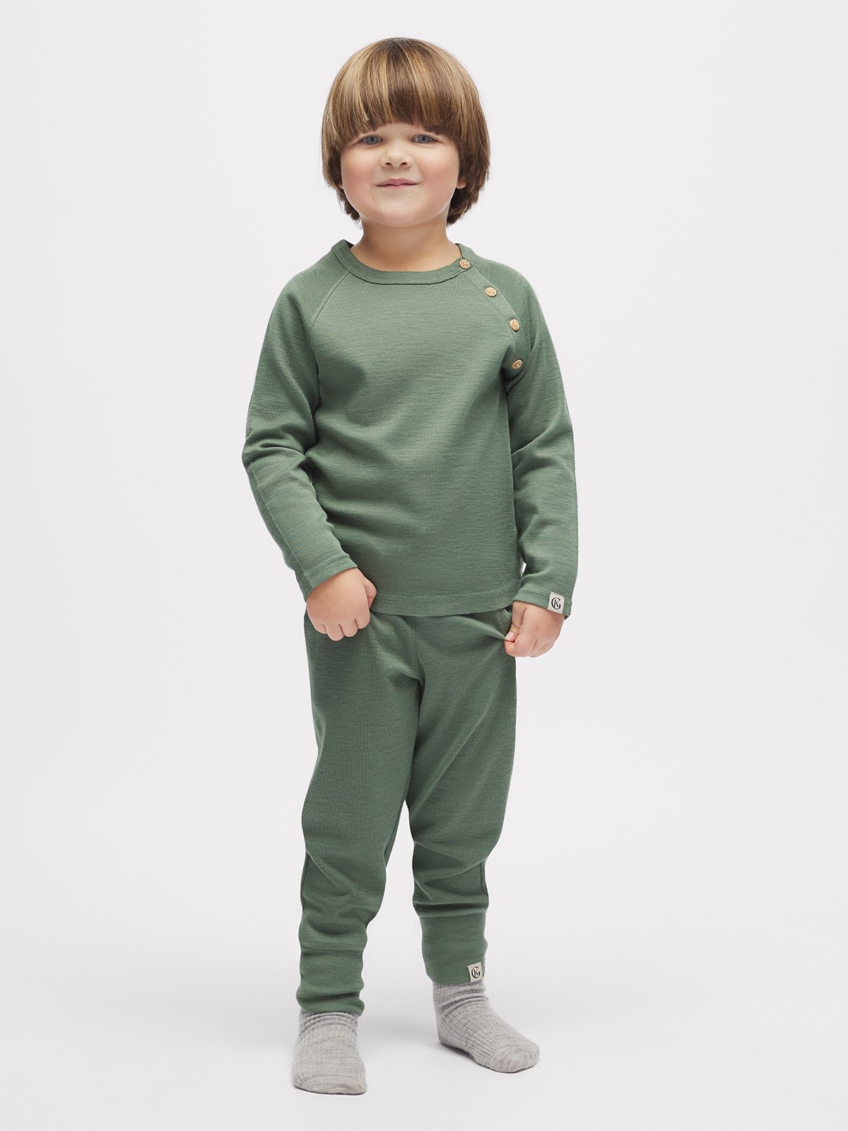 Gullkorn Villvette Ull Longsleeve Tåkegrønn