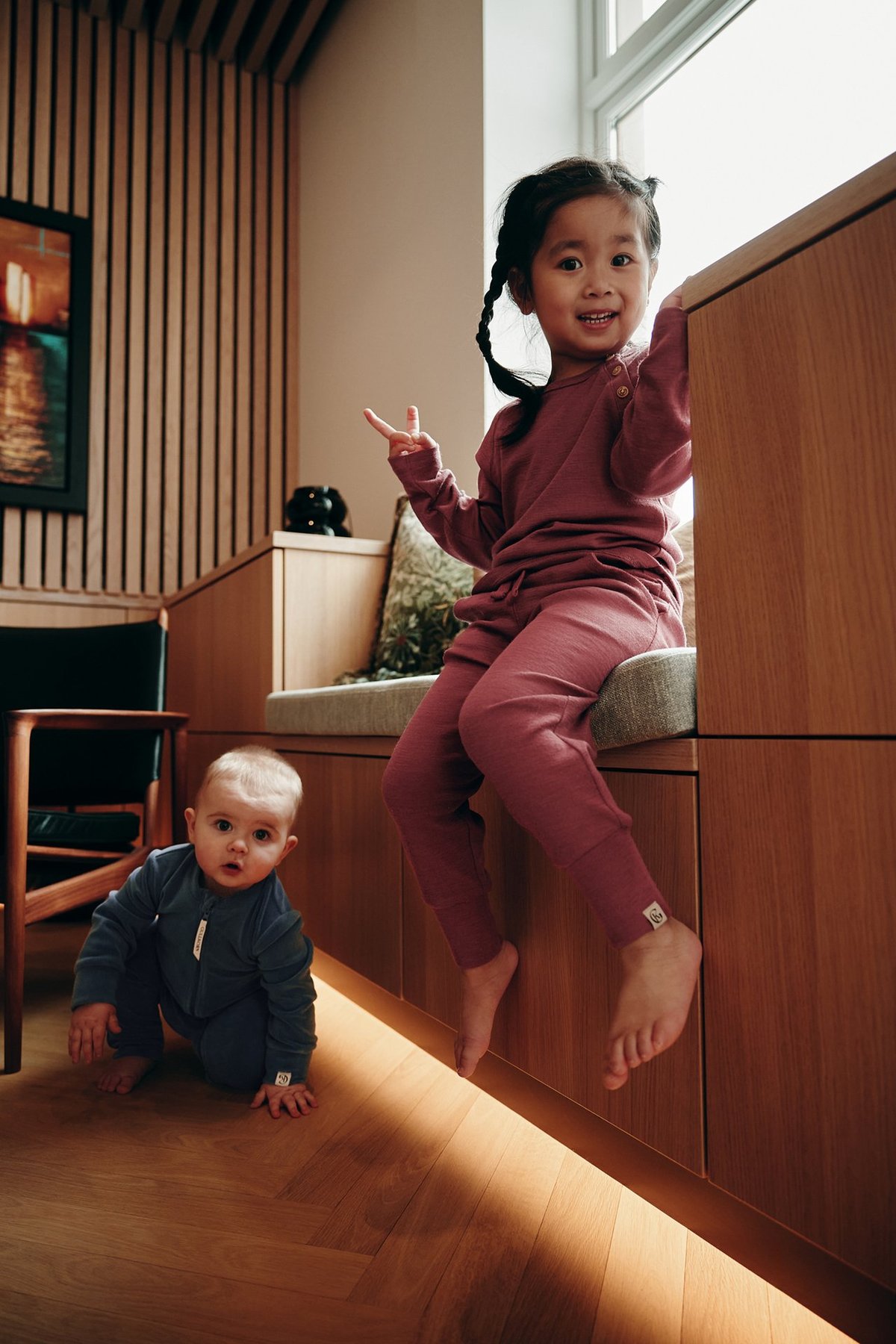 Gullkorn Villvette Ull Bukse Mørk Rosa