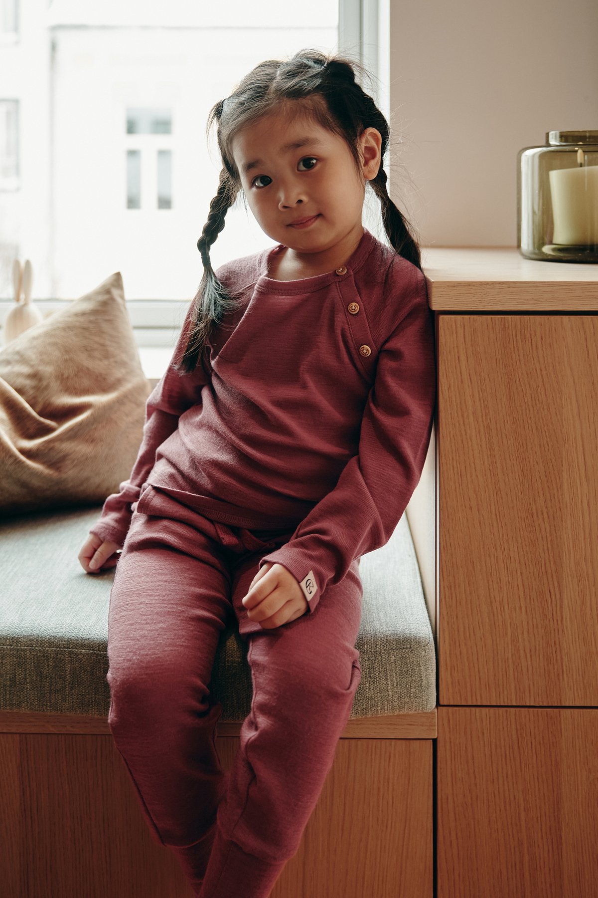 Gullkorn Villvette Ull Bukse Mørk Rosa