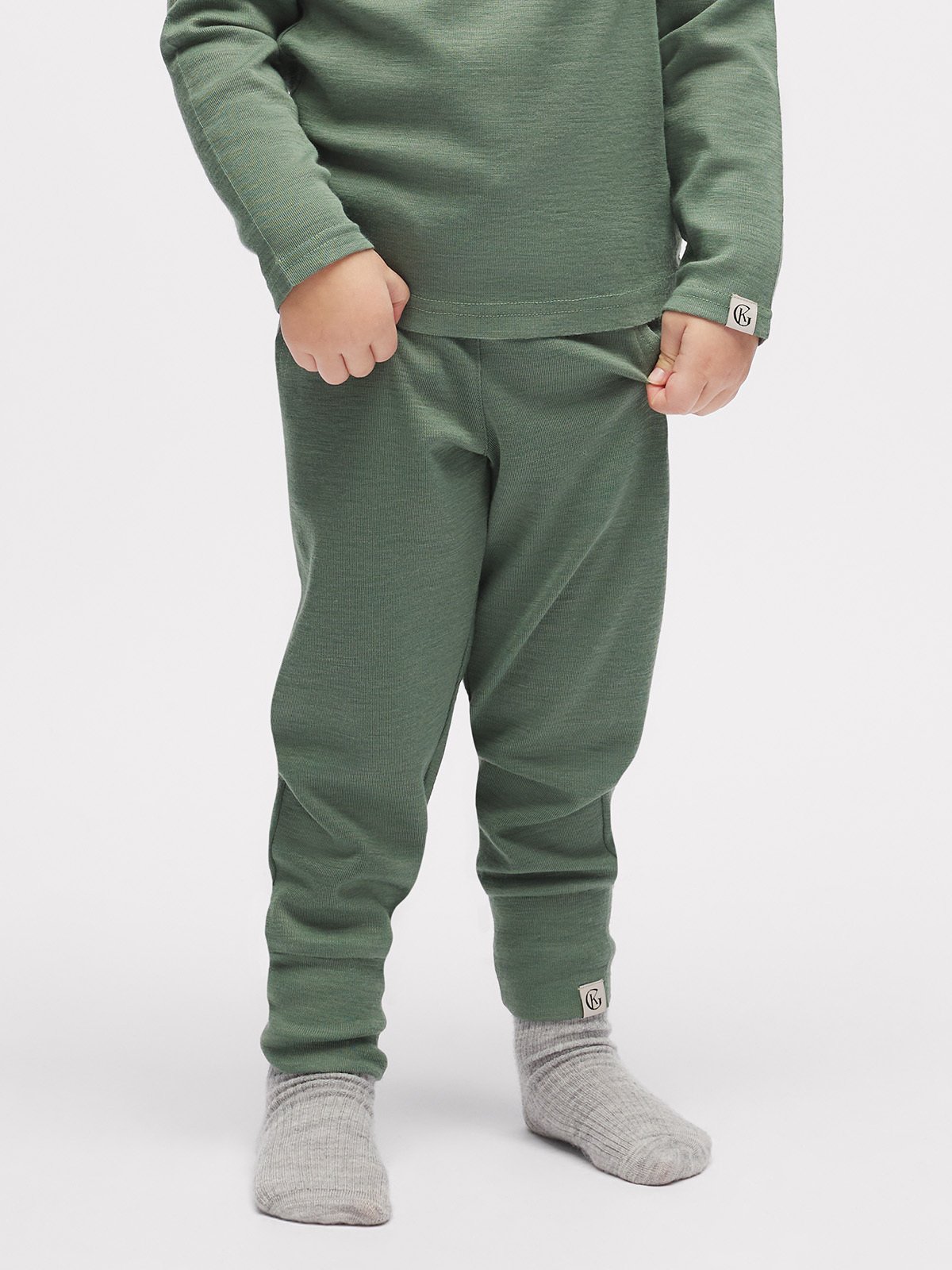 Gullkorn Villvette Ull Bukse Tåkegrønn