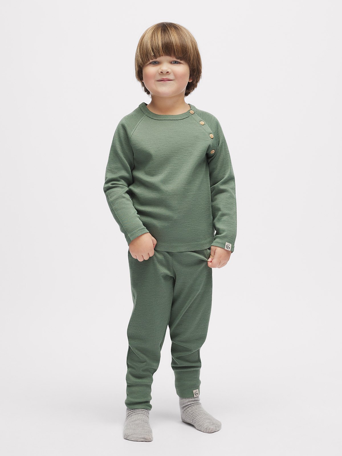 Gullkorn Villvette Ull Bukse Tåkegrønn