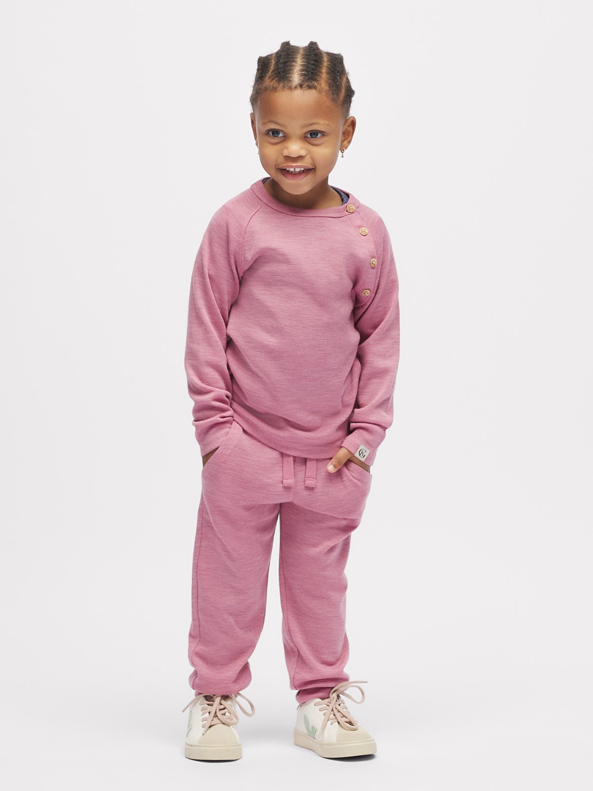 Gullkorn Villvette Ull Bukse Tåkerosa