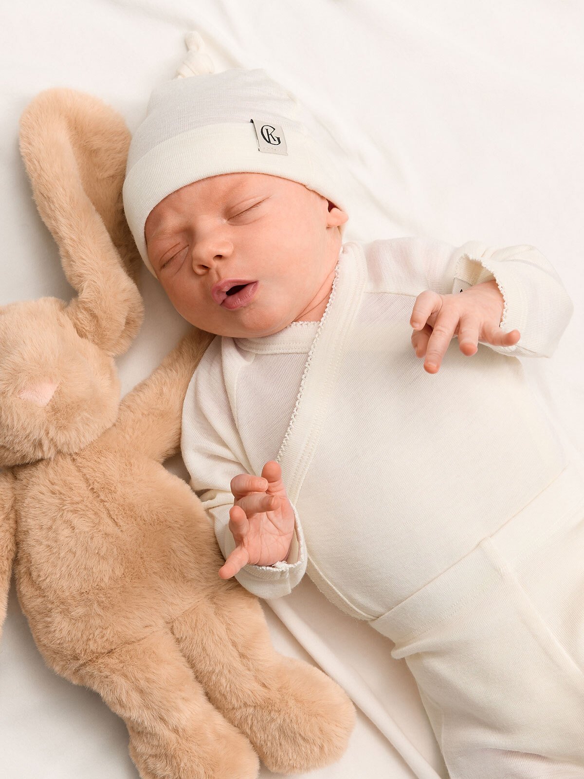 Gullkorn Vakke Ull Babybukse Hvit