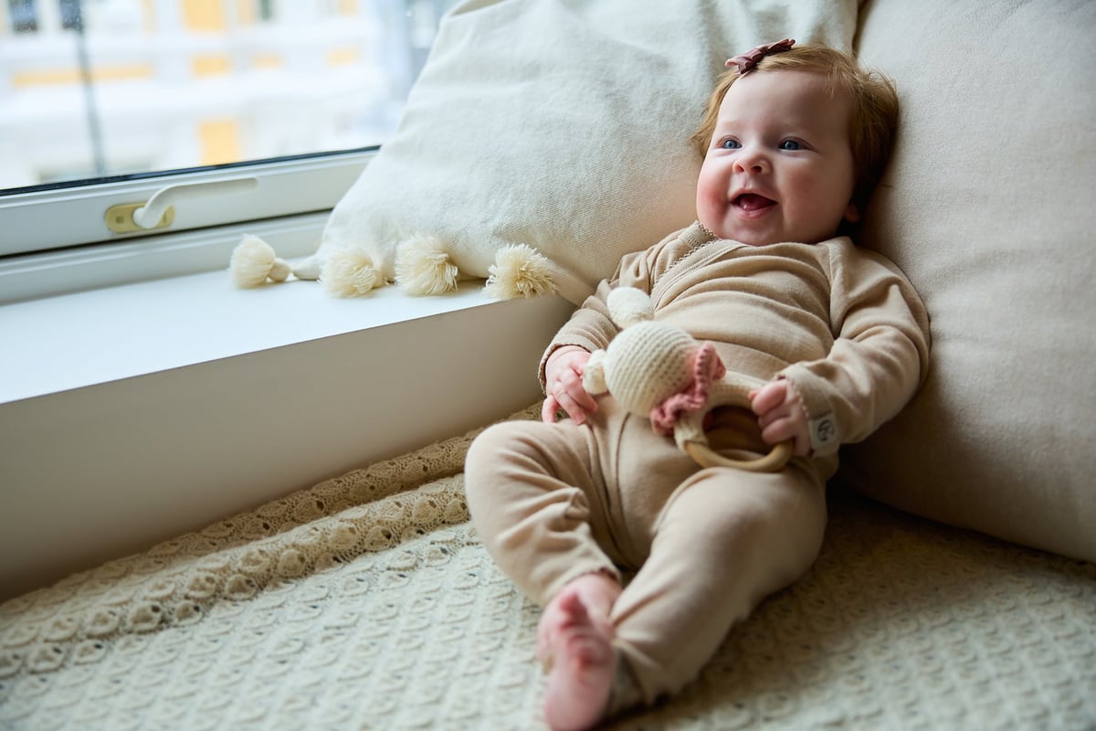 Gullkorn Vakke Ull Babybukse Beige