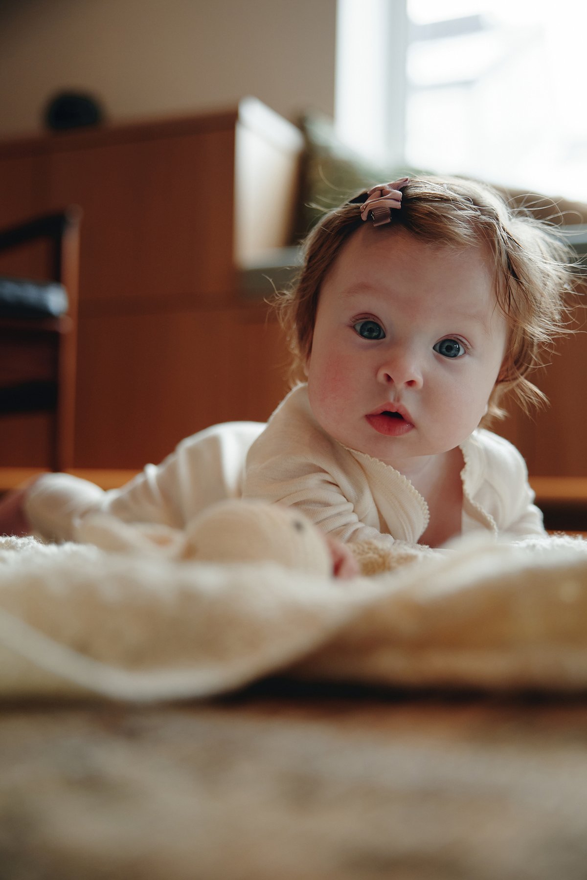 Gullkorn Vakke Ull Babydress Varm Hvit