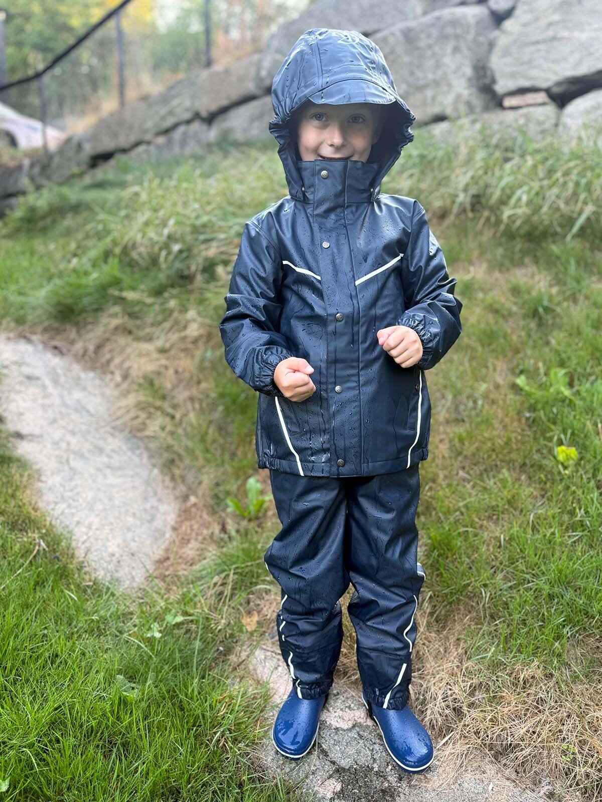 Gullkorn Slush Regntøysett Marine