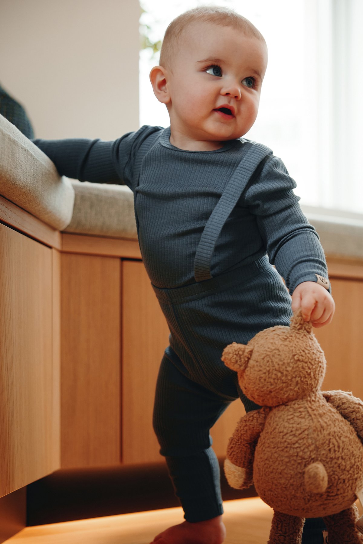 Gullkorn Chalk Baby Ull-longs Denimblå