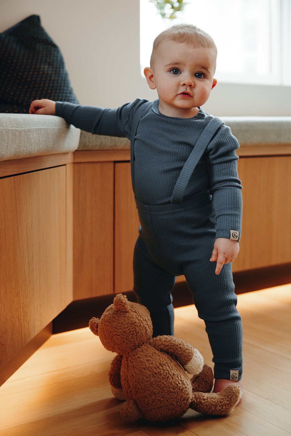 Gullkorn Chalk Baby Ull-longs Denimblå