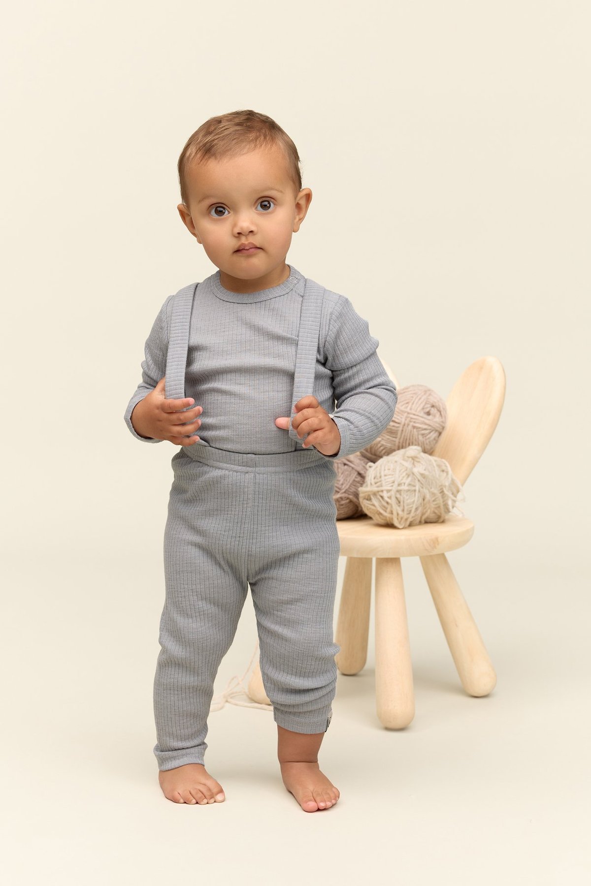 Gullkorn Chalk Baby Ull-longs Grå