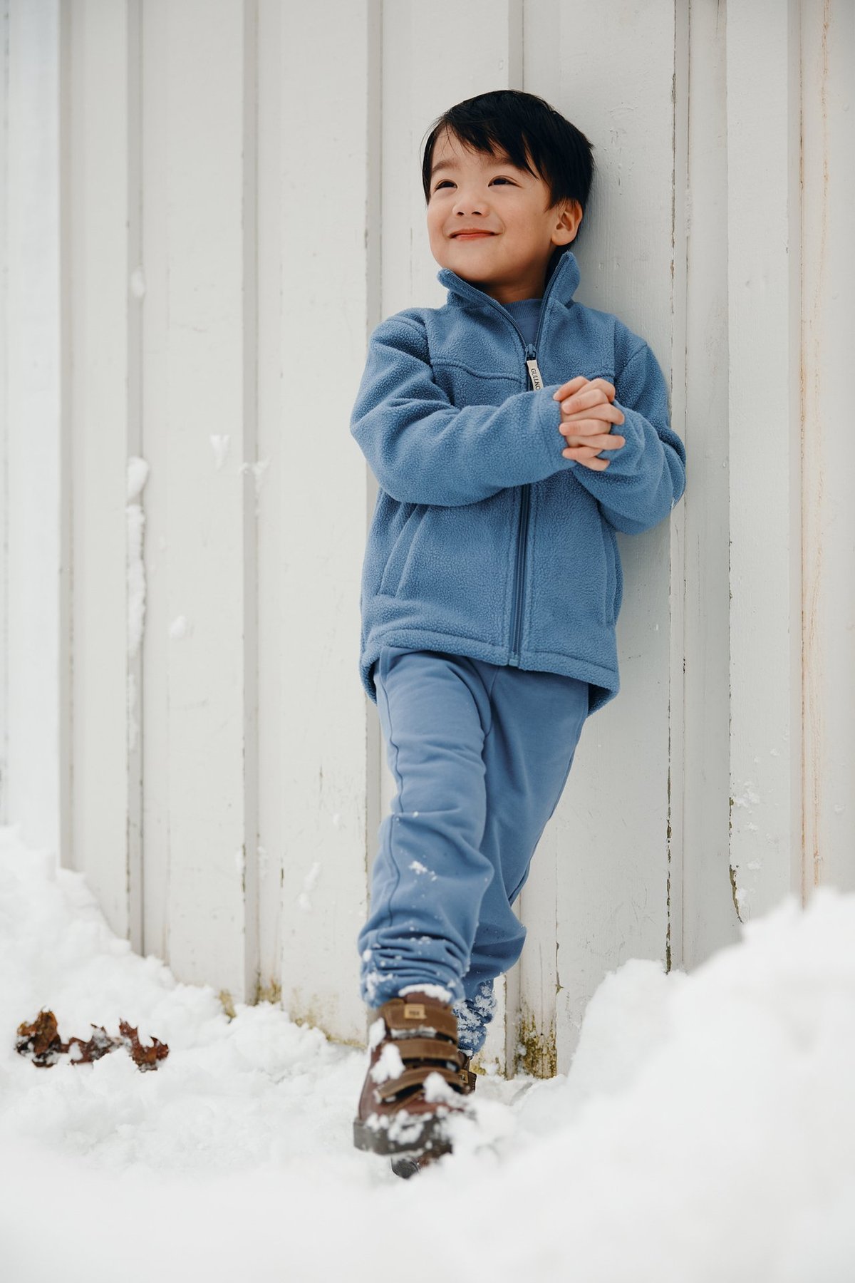 Gullkorn Grano Pile Fleece Jakke Denimblå