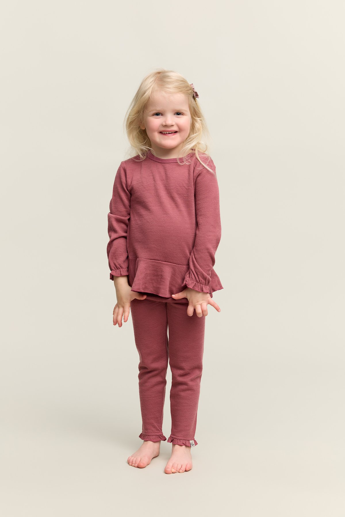 Gullkorn Amfis Frilled Pant Mørk Rosa