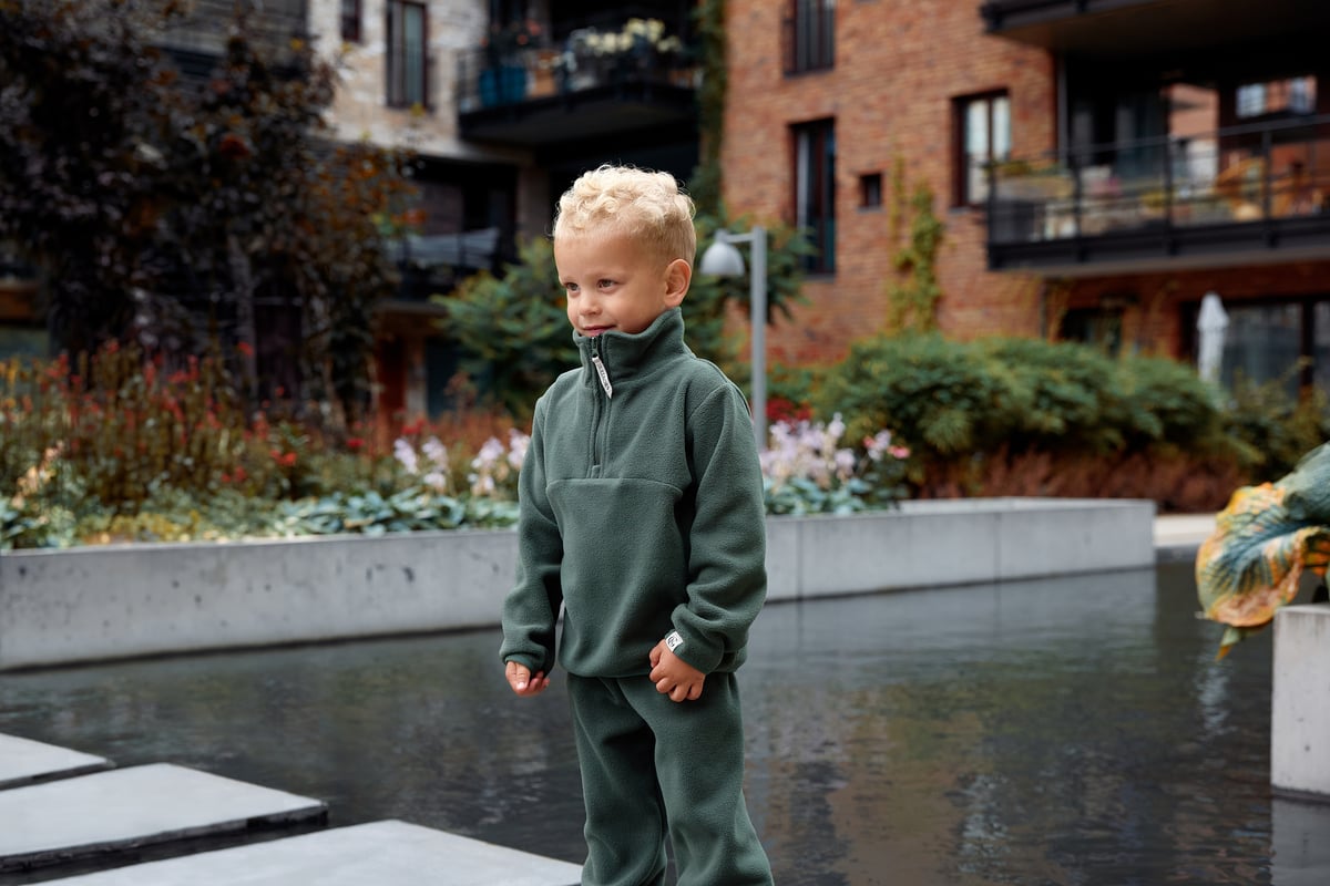 Gullkorn Berg Fleece Set Matt Grønn