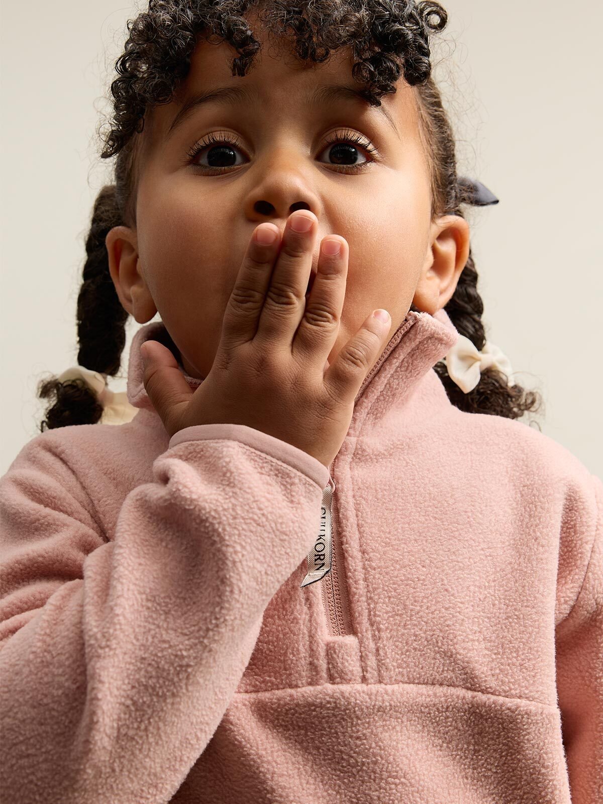 Gullkorn Berg Fleece Set Tåkerosa