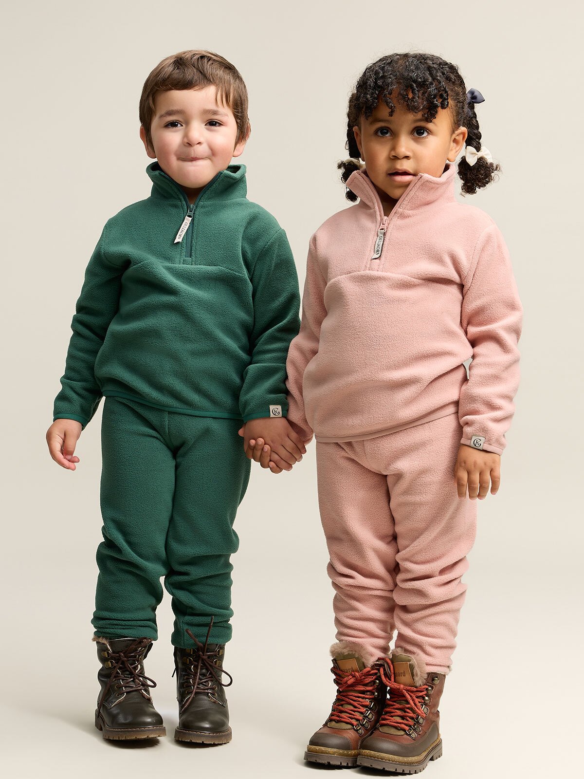 Gullkorn Berg Fleece Set Tåkerosa