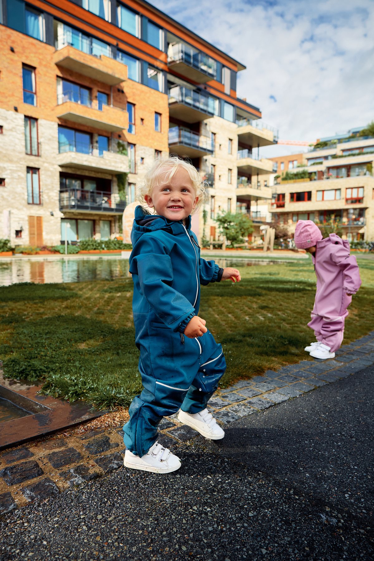 Gullkorn Skarn Parkdress Blågrønn