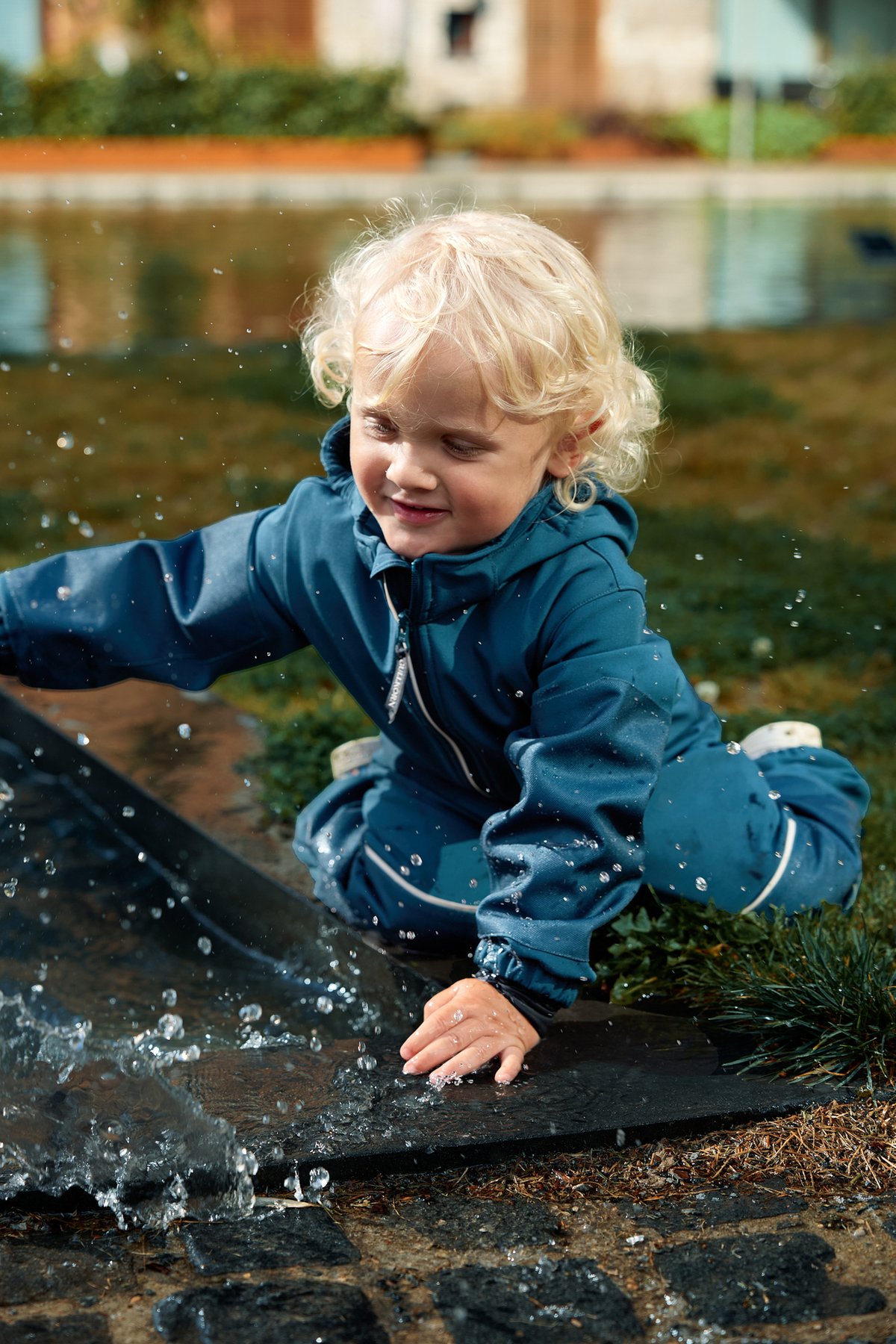 Gullkorn Skarn Parkdress Blågrønn