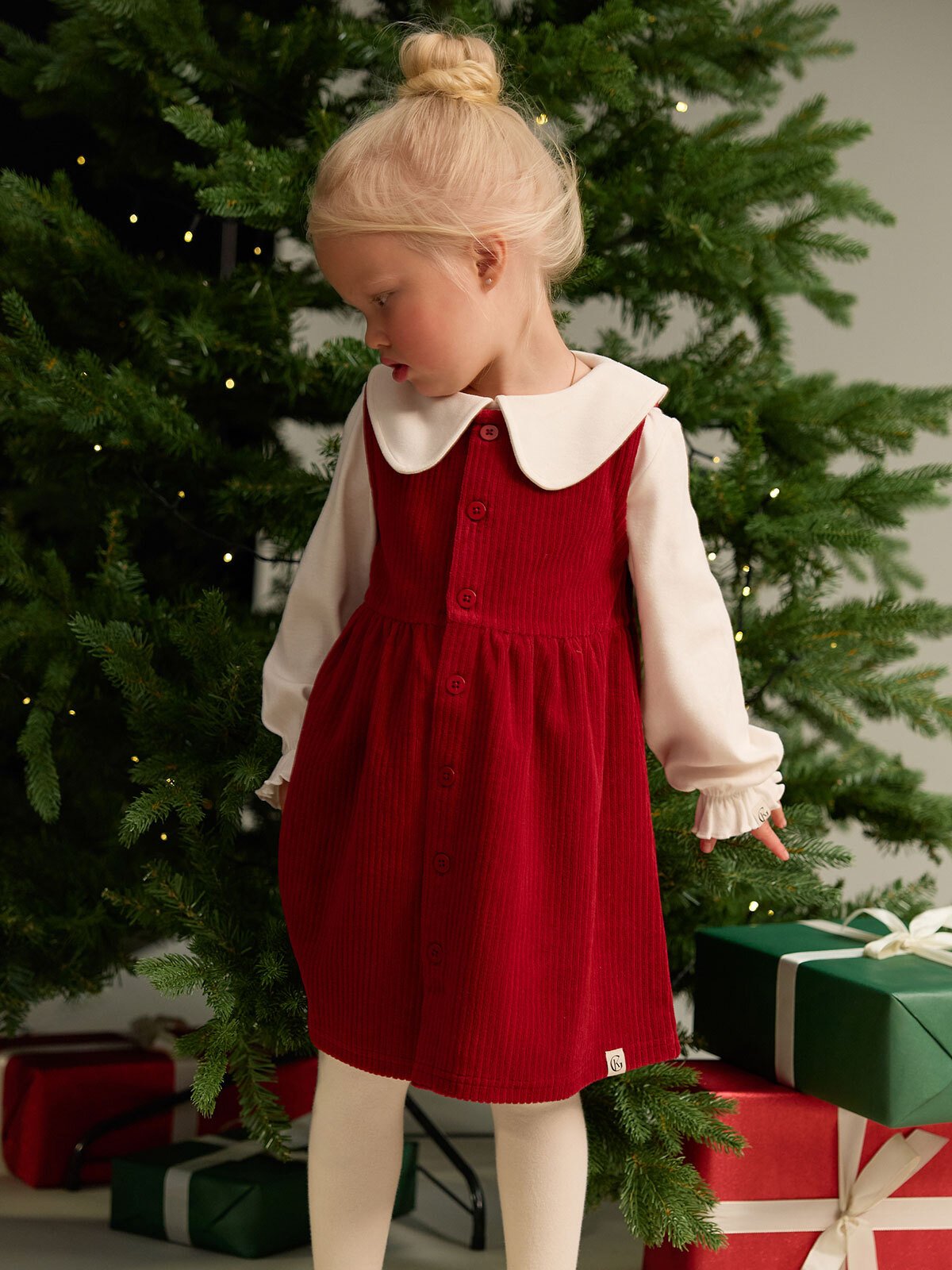 Gullkorn Rodo Kjole Dyp Rød