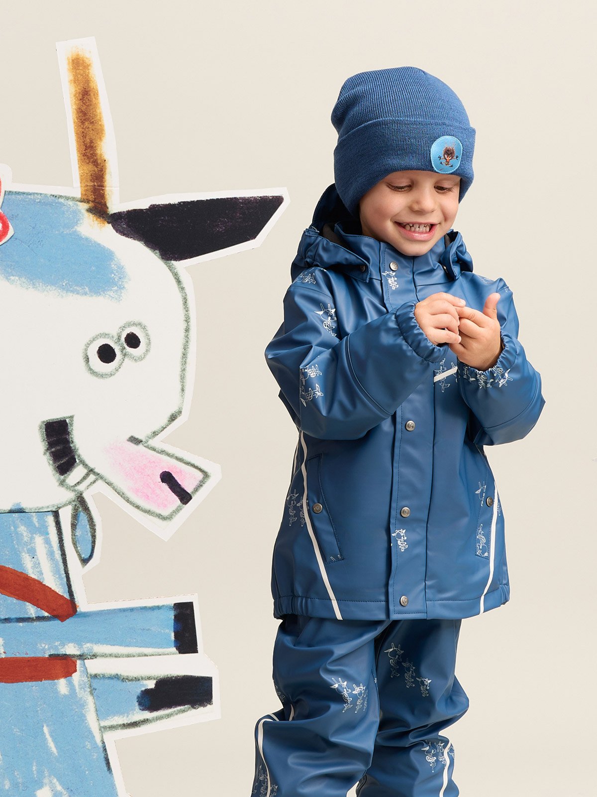 Gullkorn Bukkene Regntøysett Stormblå (P)