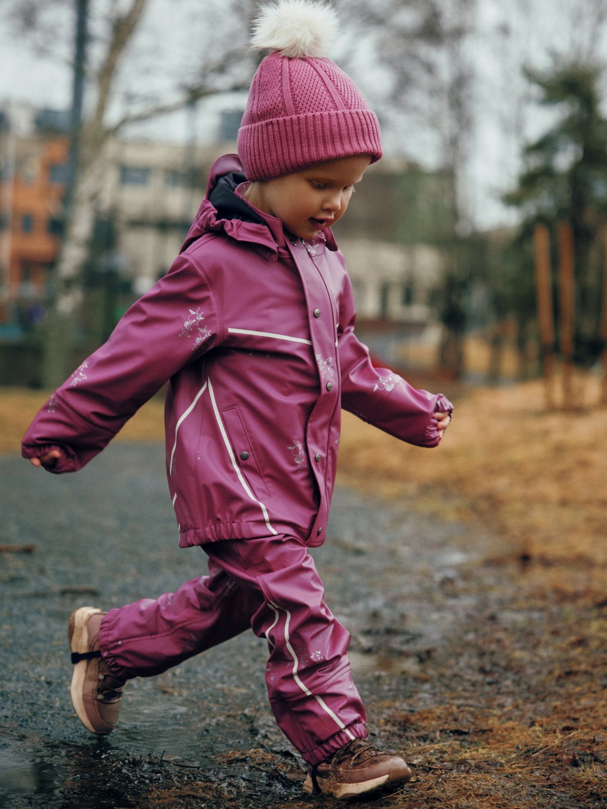 Gullkorn Bukkene Regntøysett Varm Rosa (P)