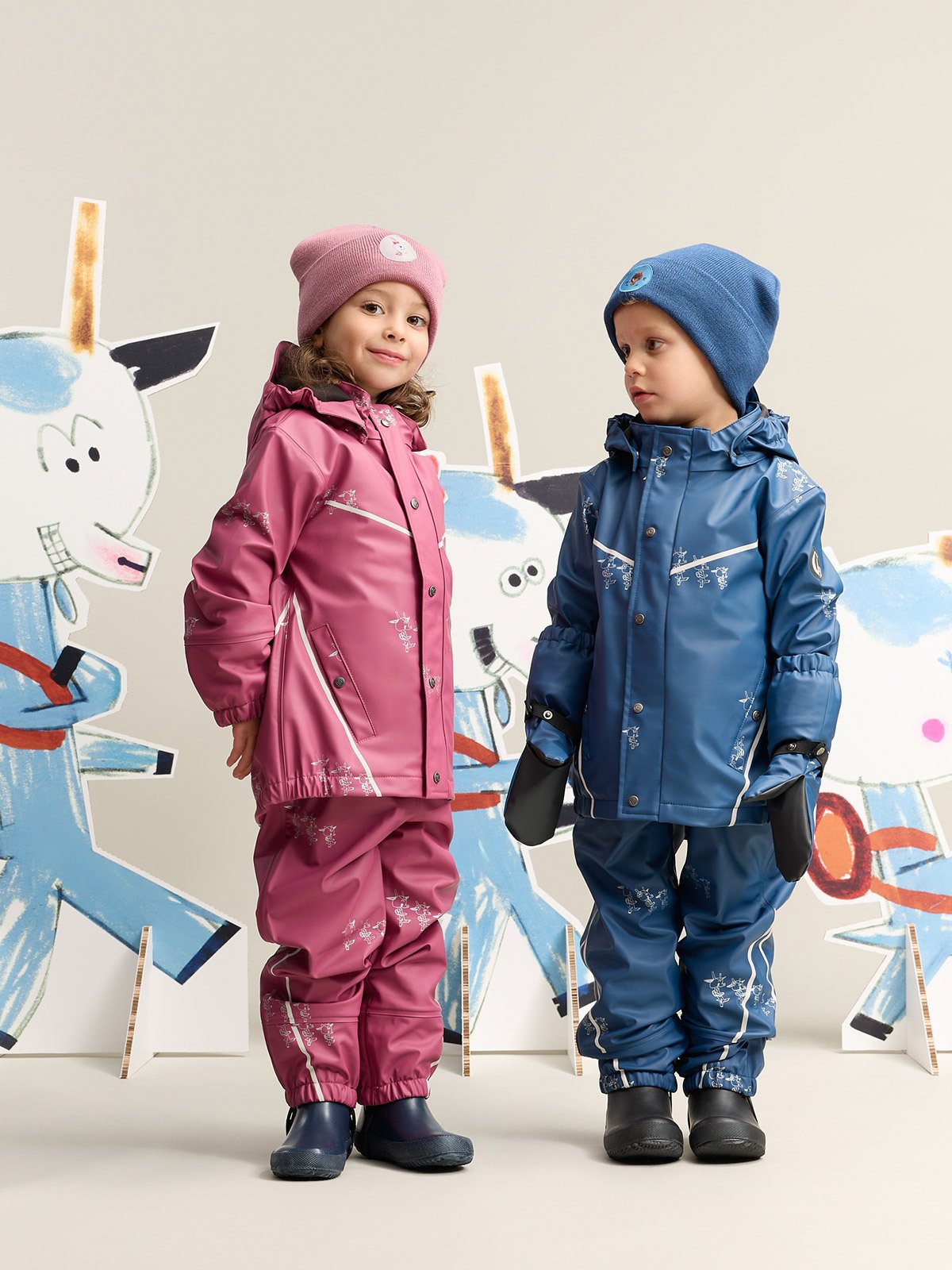 Gullkorn Bukkene Regntøysett Varm Rosa (P)