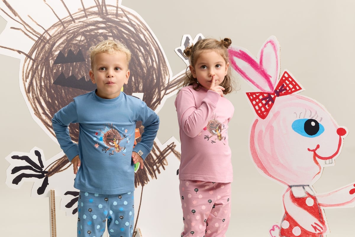 Gullkorn Bukkene Pysjamas Tåkeblå (P)