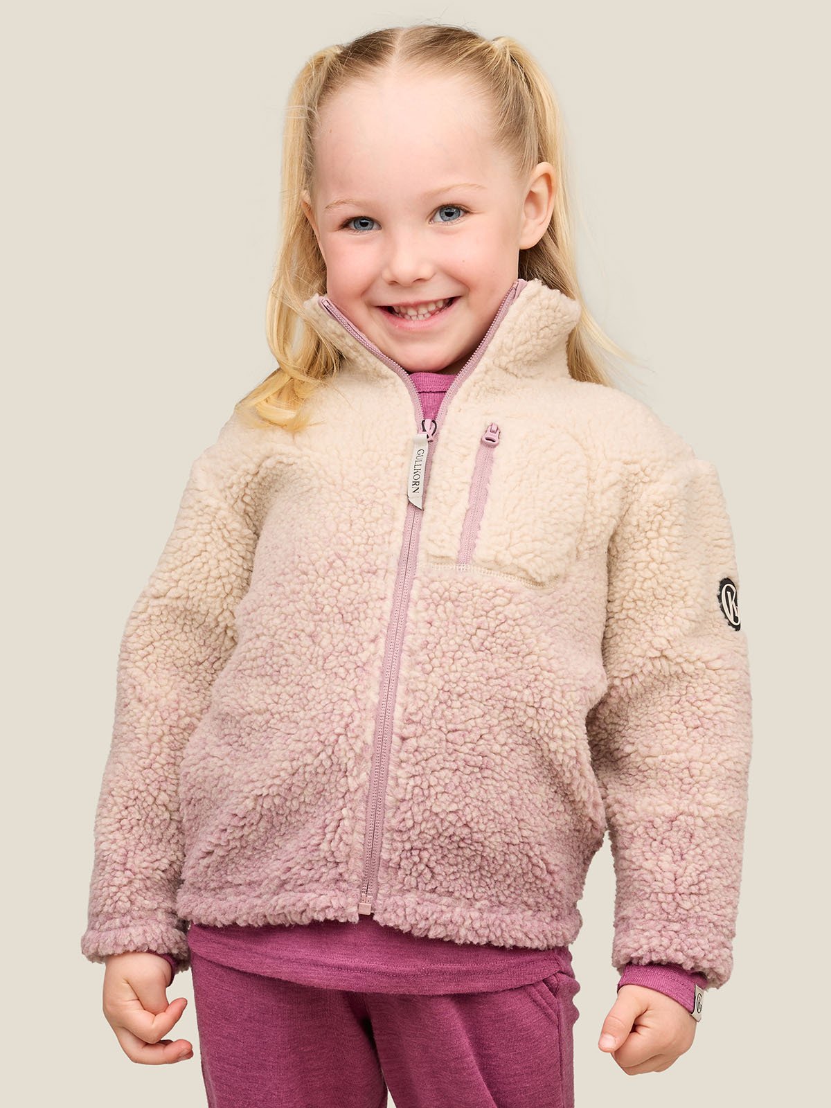 Gullkorn Kalk Fleece Jakke Rosentre