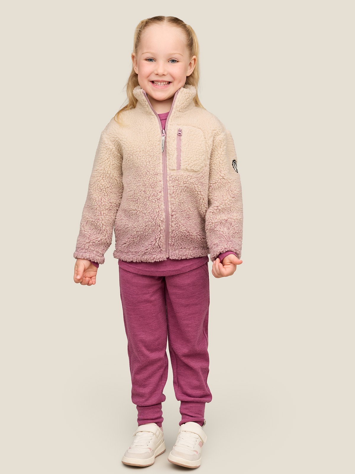 Gullkorn Kalk Fleece Jakke Rosentre