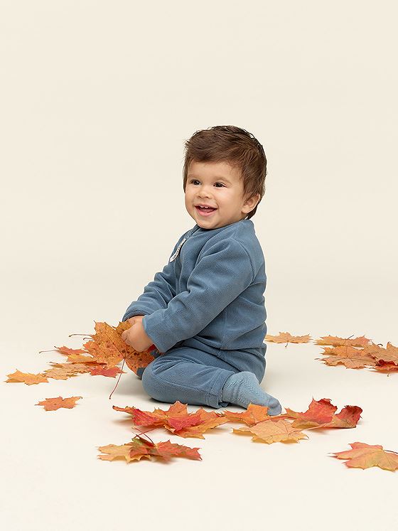 Gullkorn Jona Fleece Heldress Denimblå