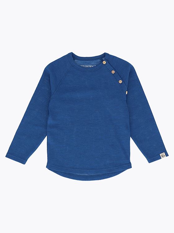 Gullkorn Villvette Ull Longsleeve M Himmelblå