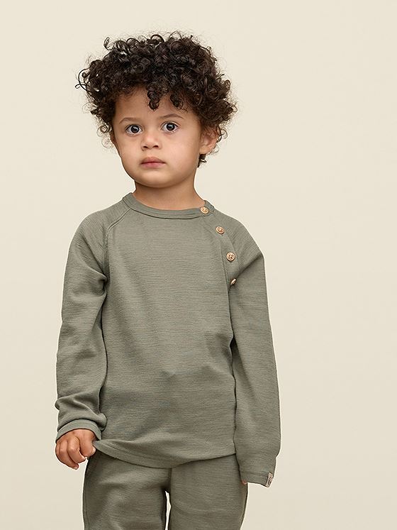 Gullkorn Villvette Ull Longsleeve Matt Grønn