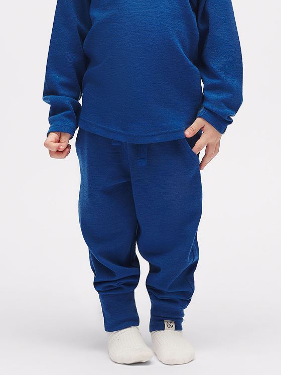 Gullkorn Villvette Ull Bukse M Himmelblå