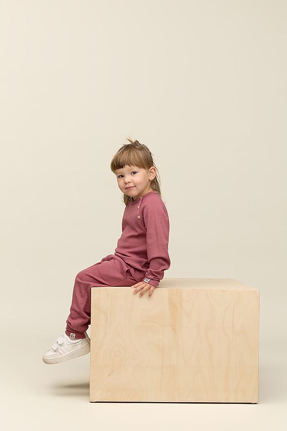 Gullkorn Villvette Wool Pant Mørk Rosa