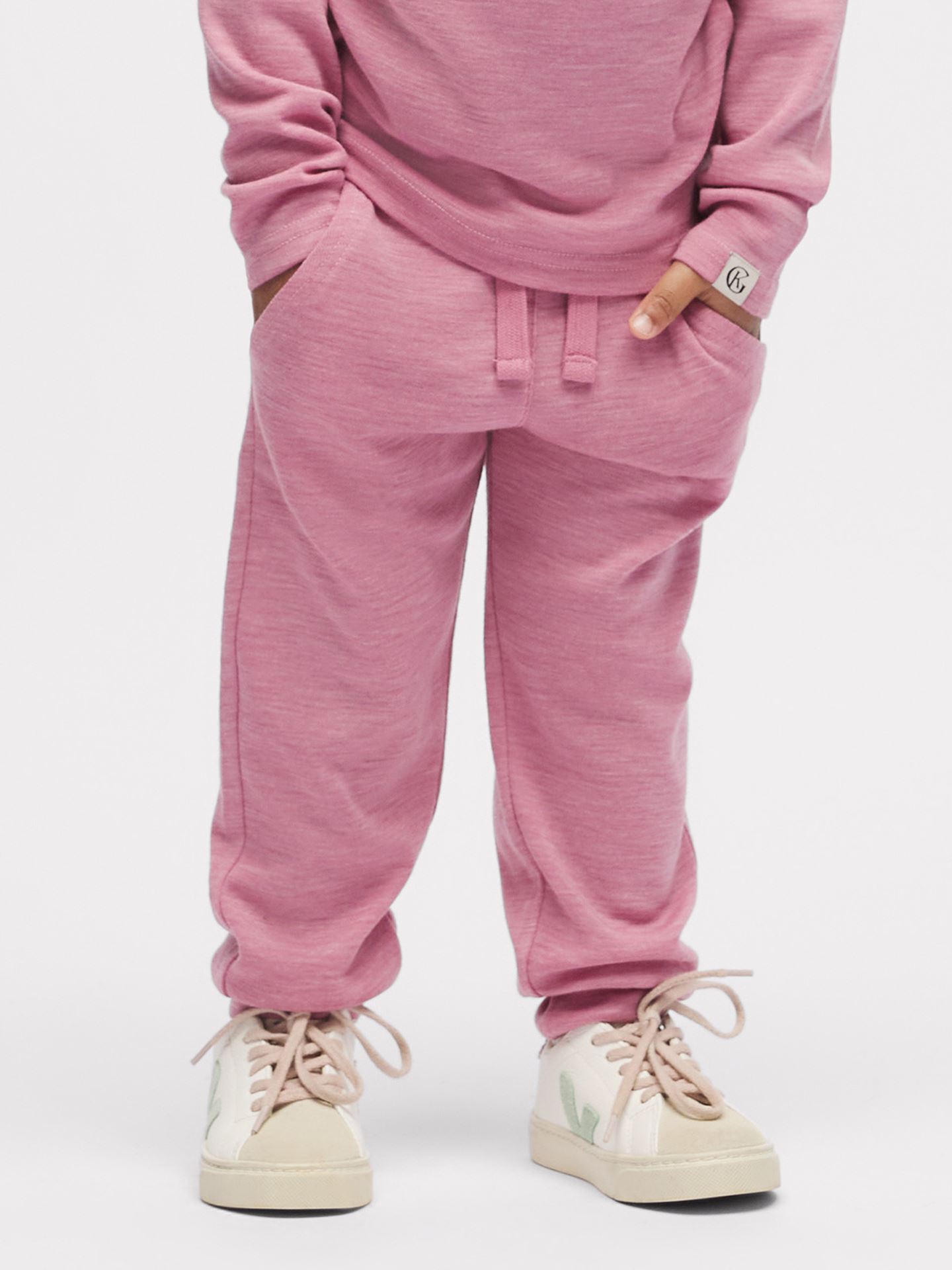 Gullkorn Villvette Ull Bukse Tåkerosa