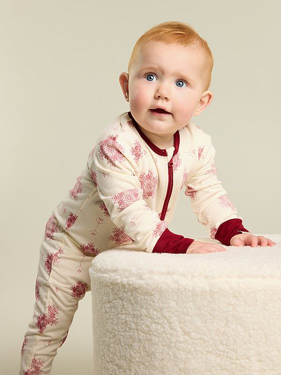 Gullkorn Kos Babypysjamas Dyp Rød (P)