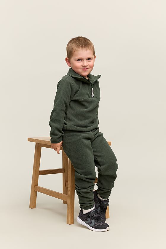 Gullkorn Berg Fleece Set Matt Grønn